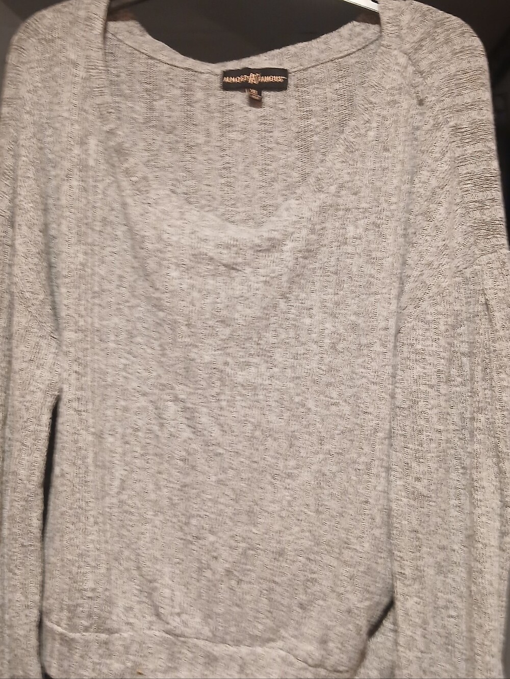 a new day Heather Gray Scoop Neck Ribbed Sweater